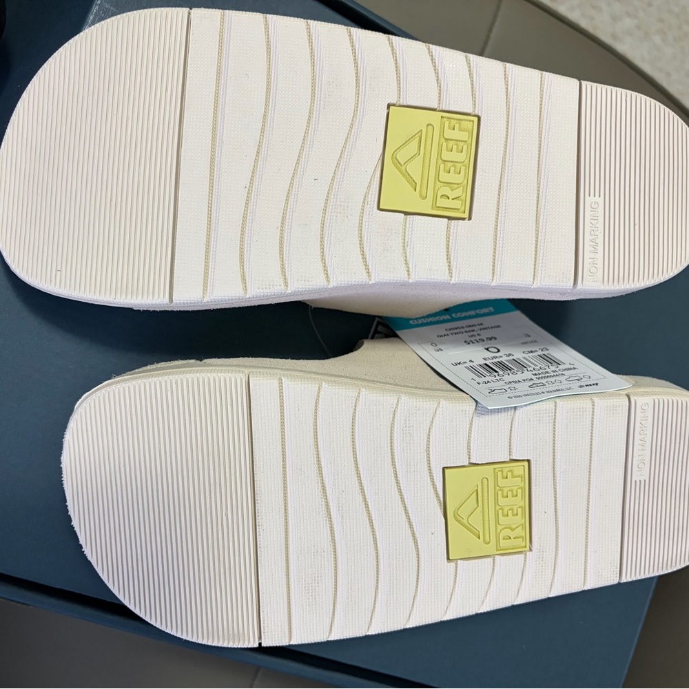 BNWB WOMEN'S REEF OJAI TWO BAR COMFORT SANDALS SLIDES VINTAGE US 6-UK 4-EUR 36 - Picture 8 of 13